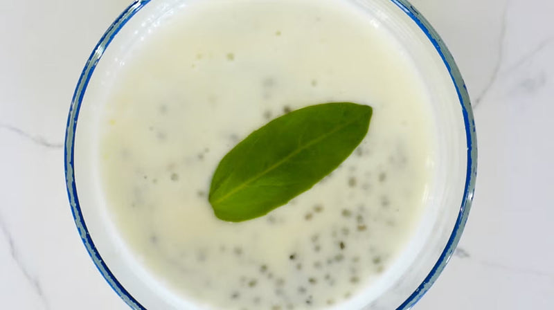 Pineapple, ginger & kefir tonic with basil chia pearls