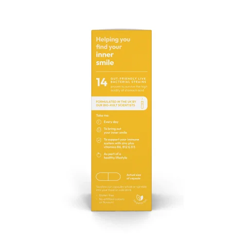 Bio-Kult Brighten, Brain & Gut Health Supplement with Multivitamins & Zinc, 60 Capsules Image 3