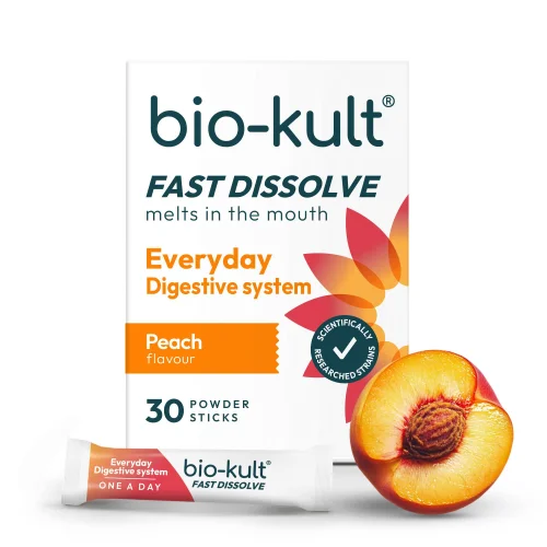 Bio-Kult Everyday Fast Dissolve Live Bacteria Powder Sticks, Peach Flavour Image 1