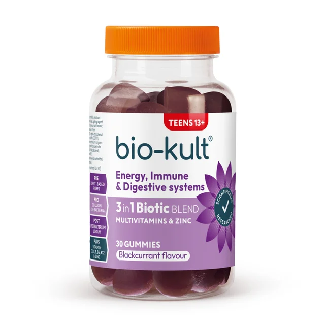 Bio-Kult 3-in-1 Biotic Blend Gummies for Teens, Blackcurrant Flavour