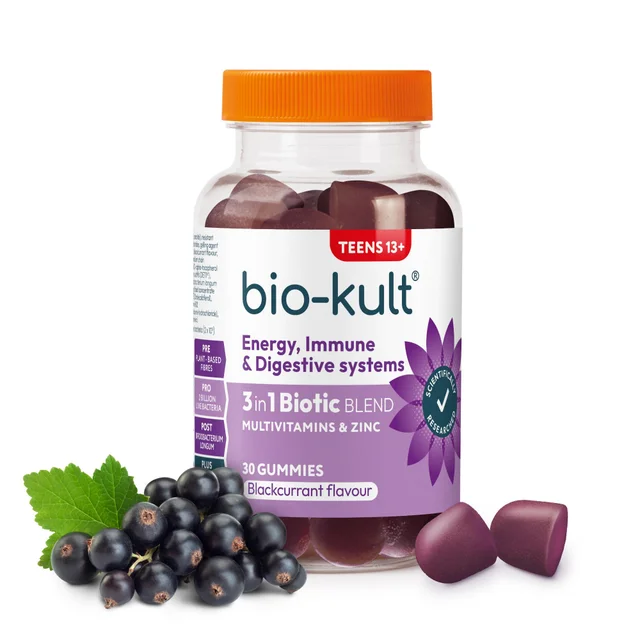 Bio-Kult 3-in-1 Biotic Blend Gummies for Teens, Blackcurrant Flavour