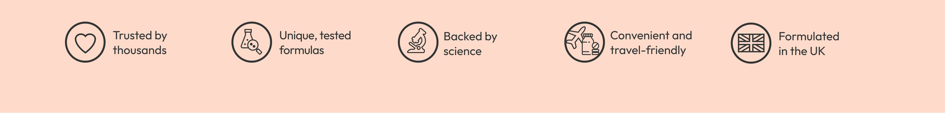 Trusted by thousands. Unique tested formulas. Backed by science. Convenient and travel friendly . Formulated in the UK