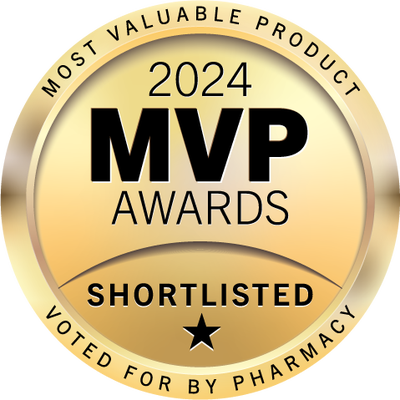 Most Valuable product. 2024 MVP Shortlisted.1* Voted for by pharmacy